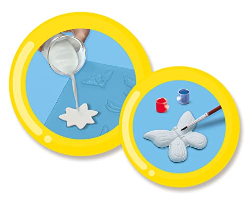 SES Creative | Gipsmodellierset Glitzerschmetterlinge | Große Form + Farbe und Glitzer | Gips schnell trocknend | Kreative Aktivität für Kinder | Leicht zu reinigen | Geschenkidee Ab 5 Jahren