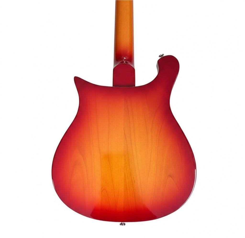 Chitarre elettriche a corpo solido a 12 corde, chitarra elettrica Fireglo Sunburst con pickup e intarsi triangolari, Guitarra Electrica for rock classico studio, 39 pollici