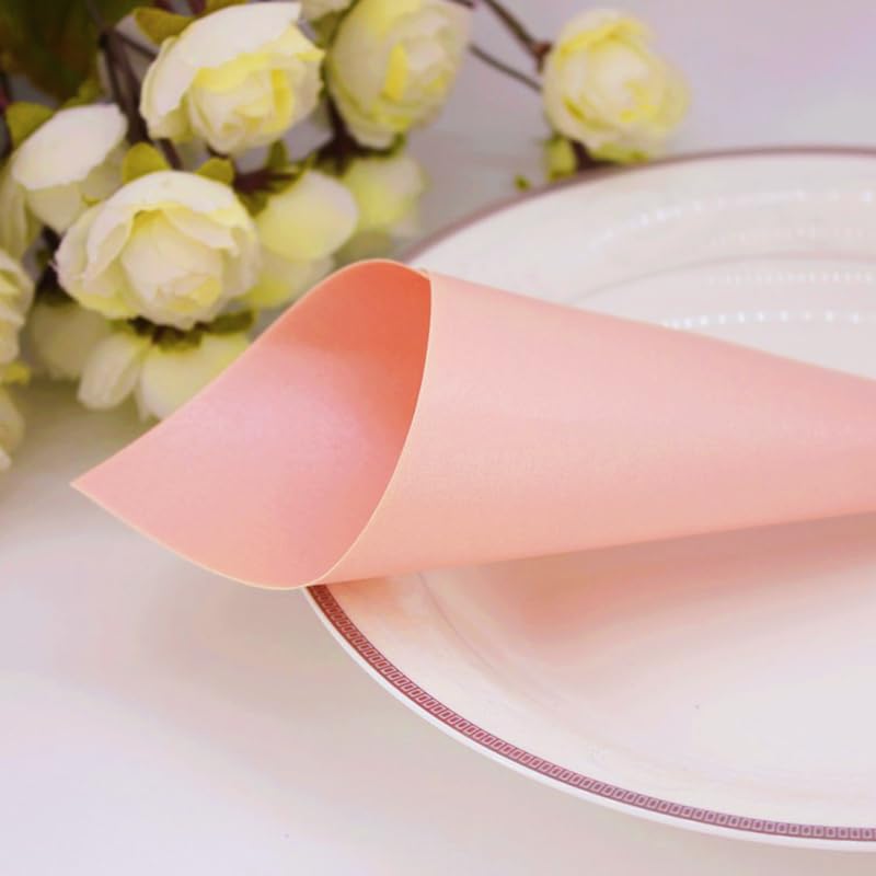 RUIYWEN 50 Conos de Papel Conos de Arroz para Boda Tarjeta en Blanco para el Día de San Valentín, Invitados de Boda, Fiesta (15x15cm, Rosado)