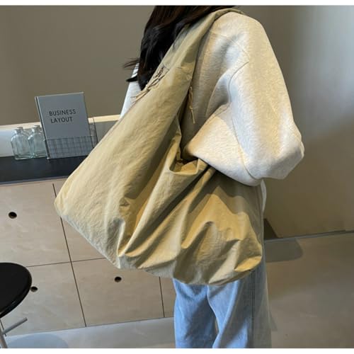 Image of Slouchy Nylon Hobo Bags Women Underarm Shoulder Bag Crescent Crossbody Purses Trendy Large Travel Beach Tote Handbag