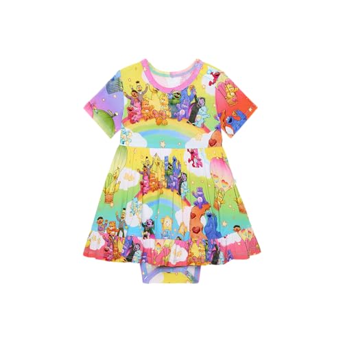 Care Bears X Sesame Friends - Ruffled Twirl Bodysuit Dress - 2 years