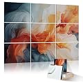 ENSEPST 9 Pack Wall Art Acoustic Panels,48" X 36"Sound Absorbing Panels, Decorative Sound Dampening Panels, Acoustic Treatment for Studio Home and Office ?Brandish?