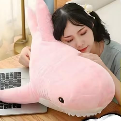 Image of Ryttir 31 Inch XXL Giant Shark Stuffed Animals,Chubbier Shark Pillow Soft Shark Plush Shark Body Pillow Stuffed Shark Decor, Perfect Chrismas Stress Relief Gift for Kids Women