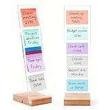 2 Haftnotizhalter aus Acryl,Memoboard für Büro,Haftnotizen Halter, Sticky Note Holder,Transparentes Message Board Tischmodell,Schreibtisch Zubehör Aesthetic,Büro Deko Organisation, Notizzettel Halter