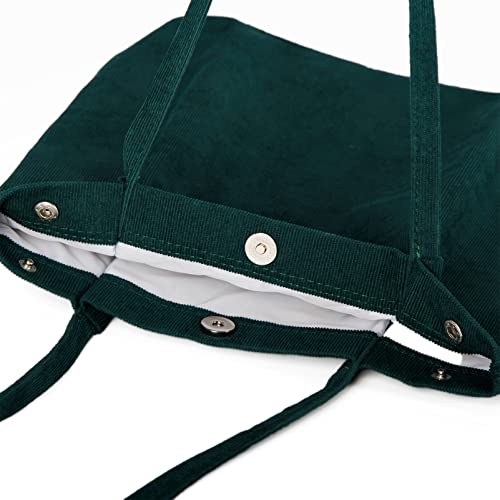 Image of Corduroy Tote Bag Cute Tote Bags for Women Shoulder Bag with Inner Pocket for Work Beach Travel and Shopping Grocery