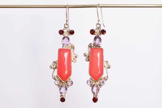 Boucles d'oreilles en agate et améthyste, le cadeau artisanal idéal - 5
