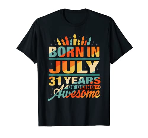 Julio 1991 31 Años 31 Cumpleaños Regalos Vela Gráfico Camiseta