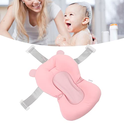Image of Baby Bath Seat Cushion, Floating Bath Support Mat Foldable Adjustable Infant Bath Supporter Newborn Bathtub Seat Cushion Nonslip Baby Bathtub Mat Baby Tub Pillow for 0‑12 Months