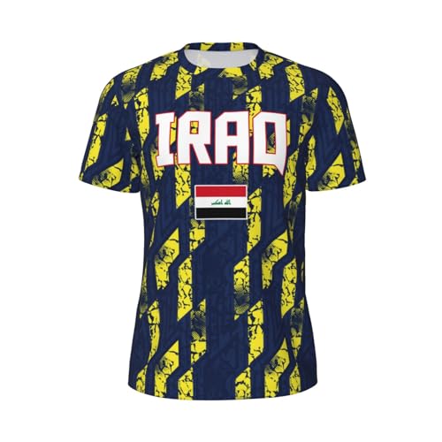 DABOYOZHZH Iraq Flag Cool Iraqans (23) Sports Jersey Mesh T-Shirt 3D Print for Running Cycling Soccer Tennis Fitness Climbing Shirts