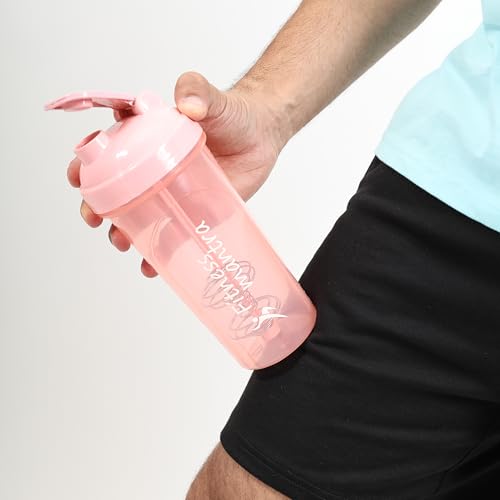 Image of Fitness Mantra 700ml Classic Shaker Bottle for Men & Women [Capacity 700 ml (Baby PInk, 700ml)