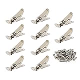 BERYLER 10 Pack Stainless Steel Spring Loaded Toggle Latch, Small Clamp Clip with Screws for Cabinet, Wooden Case, Box, Chest (Silver)