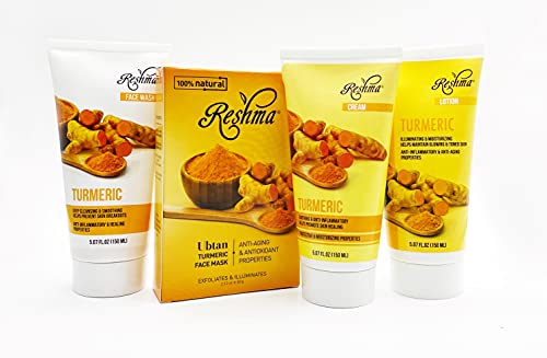 Turmeric Gold Bundle Includes Turmeric Face Wash, Ubtan Turmeric Face Mask, Turmeric Cream and Turmeric Lotion