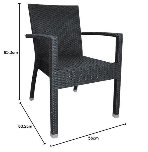 Bolero dl477 Geflecht Sessel, anthrazit (4 Stück), 853(Al) x 560(An) x 602(P)mm.