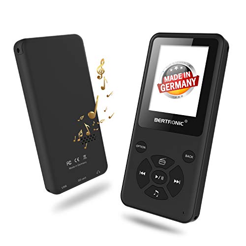BERTRONIC Made in Germany Thor BC910-B MP3 Player Bis 80 Stunden Wiedergabe Radio | Player mit Lautsprecher & wechselbarem Akku | Audio-Player für Sport mit Micro SD-Kartenslot & Gürtelclip