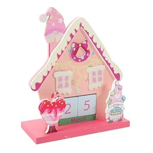 Anneome Makaronik Drewniany Kalendarz Świąteczny Domek