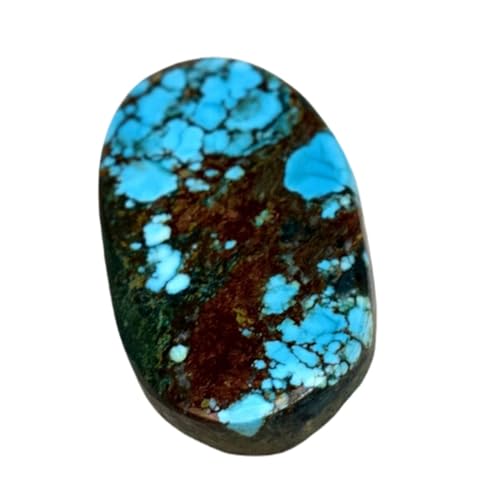 Turquoise naturelle de qualité cabochon ovale 21.50 mm pour haute joaillerie
