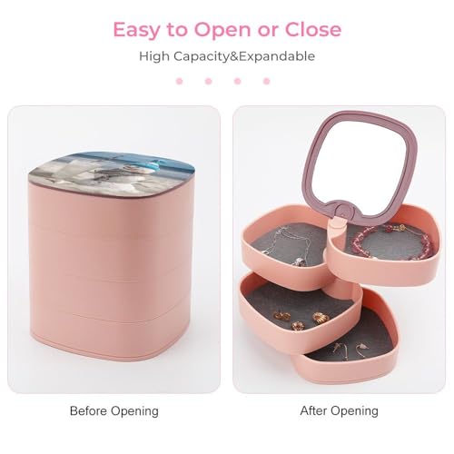 Boîte à bijoux pour coiffeuse décorative et rotative au quotidien