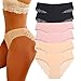 Women's Underwear Fashionable Seamless Lace Bikini Lightweight Hipster 6 Pack Sexy No Show Panties for Everyday (B, XL)