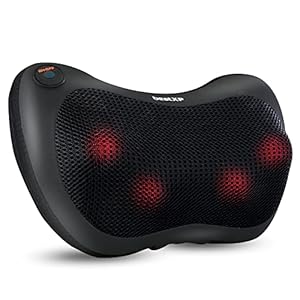 Deep Heal Pillow Shiatsua Infrared Heat Therapy Massager with 3 Mode Settings, Deep Tissue Massager for Shoulder, Neck and Back Pain Relief with Corded Electric