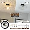 Glass Semi Flush Ceiling Lights - 12 in Vintage Mid Century Modern Lighting Fixture - Black Drum Unique Art Deco Mount Light Fixtures for Hallway Entry Way Hall Kitchen Dining Laundry Room Foyer Porch #1