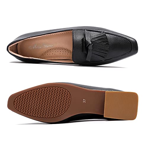Image of Mona flying Women's Leather Square Toe Penny Loafer Slip on Office Flats