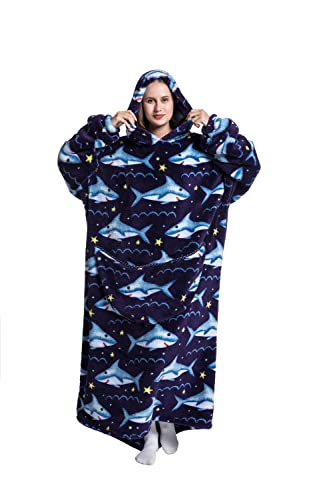 Lengthen Hoodie Blanket,Oversized Ultra Soft Warm Wearable Hooded Blanket Sweatshirt,One Size Fits All Adults Men Women - Image 3