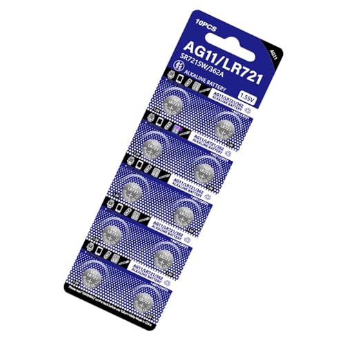 Pilas de botón LR721 AG11 de gran capacidad de 1,5 V para mandos a distancia, juguetes y dispositivos electrónicos, 10 unidades