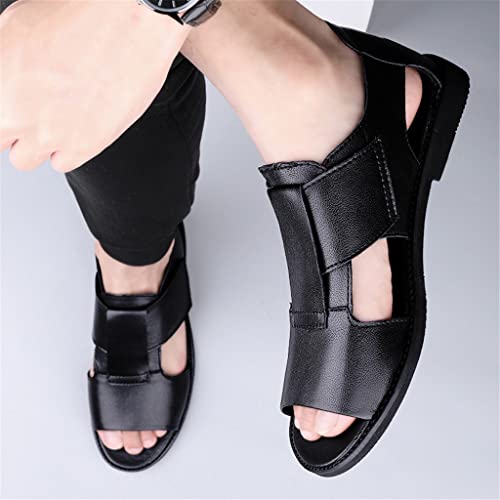 Classic Men's Sandals Soft Sandals Comfortable Men Shoes Leather Sandals Big Size Soft Outdoor Men Sandals(43 Code)2