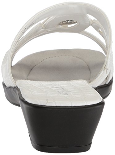 Easy Street Women's Torrid Flat Sandal, White Crocodile, 8 W Us #TOP2