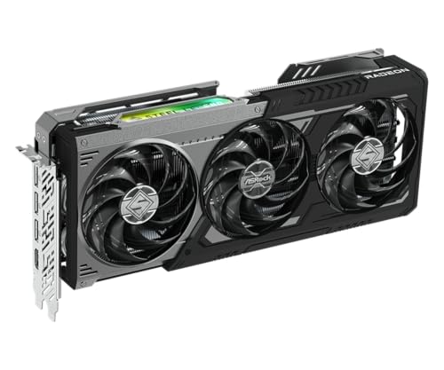 Image of ASRock Radeon RX 9070 GRE Steel Legend Dark 12GB OC, AMD RDNA 4, 12GB GDDR6, PCIe 5.0, 3X Fans, 0dB Silent, Polychrome SYNC, 2920MHz Boost