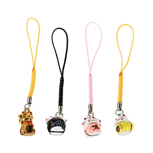 CALLARON 4 Piezas De Llavero De Gato Con Campana De Latón Marcador De Llaves Soporte Para Llaves Llavero De Montaje En Pared Con Campanas Colgantes Accesorios De Barra Llavero De