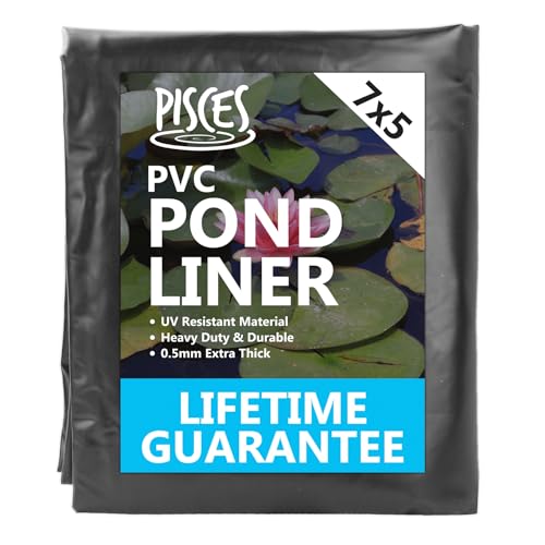 Pisces Supa Flex PVC Garden Pond Liner 7m Width x 5m Length -Heavy Duty Durable Water Feature Lining