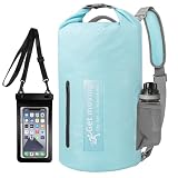 ENONEO Bolsa Estanca Impermeable Dry Bag 30L Ultraligera Espesado Bolsas Impermeables Mochila Estanca Portátil Bolsas Estancas Ligeras Bolsa Seca para Kayak Natación Pesca Rafting (Azul Claro, 30L)