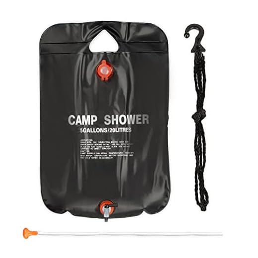 Relaxdays, 20 L, Negro Camping, Solar para Colgar, Plegable, Ducha de Mano, Portátil, Adultos Unisex