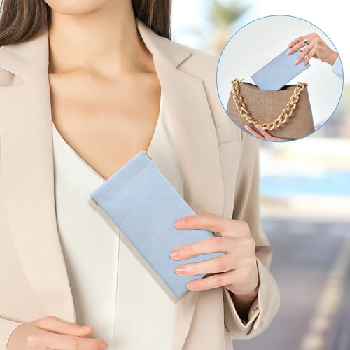 Image of Sightor Sunglass Case, 2 Pcs Soft Eyeglass Cases for Women Portable Squeeze Top Leather Glasses Pouch