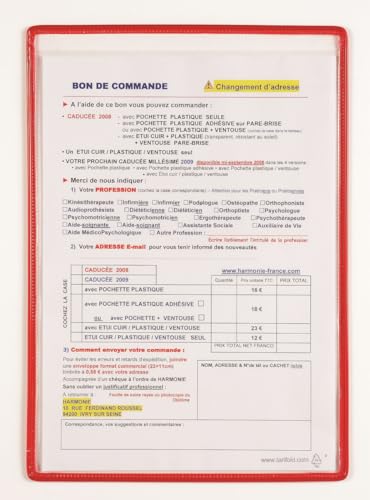 Tarifold Klarsichttafel Standard A3 rot 5 Stück
