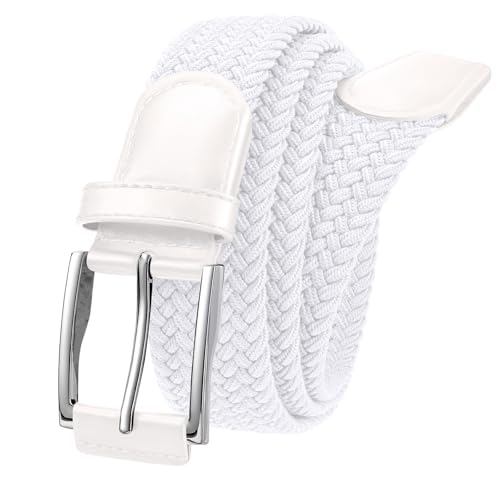 Image of XZQTIVE Braided Stretch Belt Mens Gift Elastic Woven Belt for Golf Casual Pants Shirts Jeans