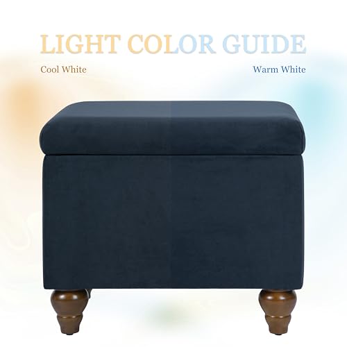 Image of HomePop 22 inch Medium Rectangular Storage Ottoman - Blue Velvet