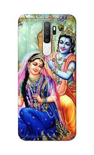 Image of Printed Hard Back Cover Case for Oppo A5 2020 | Oppo A9 2020 Back Cover (Radha Krishna) -1803