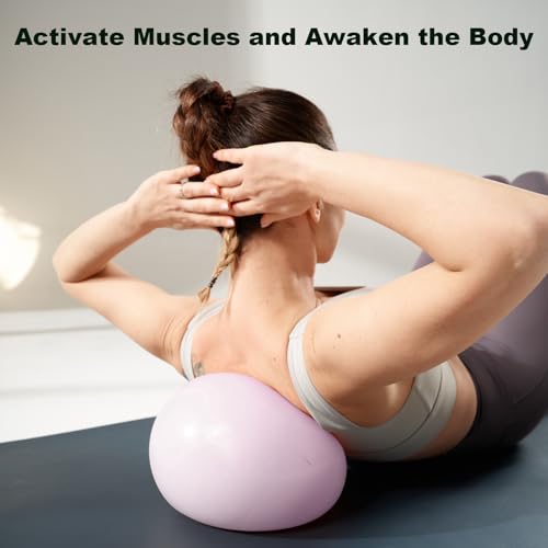 Image of Small Pilates Ball 9.8 Inch Slip Resistant Exercise Ball for Home Gym Yoga, Fitness, Physical Therapy, Stretching & Core Strength Workout - Purple