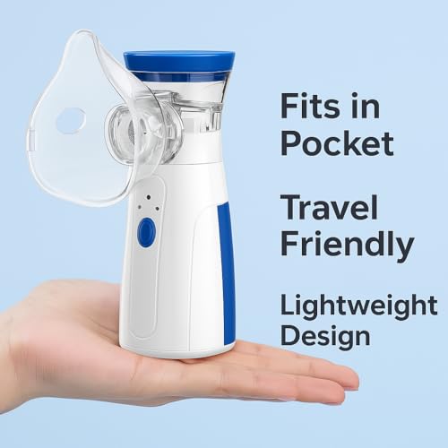Image of Portable Nebulizer & Humidifier for Baby & Adults | Compact, Silent, Self-Cleaning Machine with Long Battery Life | Effective for Asthma, Cough, Sinus & Allergy Relief at Home