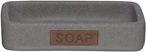 Sealskin Pierra, Porte-savon Polyrésine, Gris, 8,6 x 2,5 x 12,2 cm