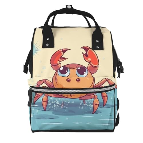 Sac à dos à langer femme grande capacité motif crabe léger été