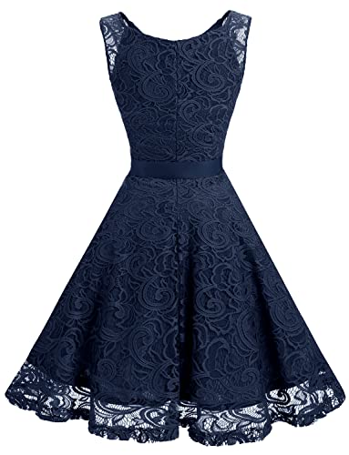 Image of Dressystar Women's Floral Lace V Neck Short Bridesmaid Cocktail Party Dress
