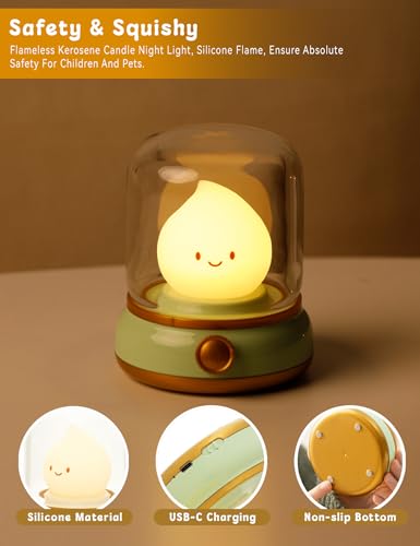 Cute Chibi Flame Lamp Retro Rechargeable Night Light - Image 6