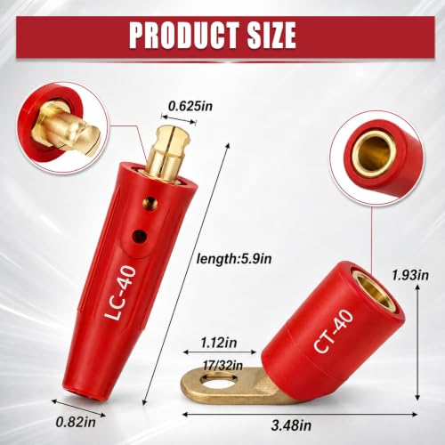 Image of 2 PCS CT-40FA Welding Terminals & 2 PCS LC-40 Welding Cable Connectors