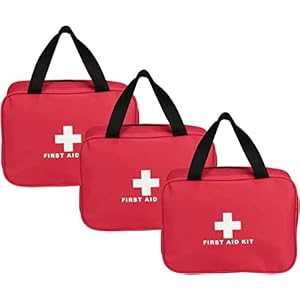 3 Pack Nylon First Aid Empty Kit,Compact and Lightweight First Aid Bag for Emergency at Home, Office, Car, Outdoors, Boat, Camping, Hiking(Bag Only)
