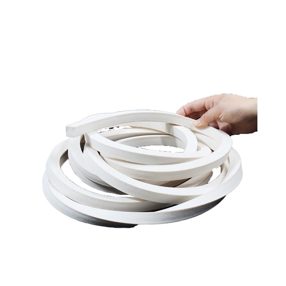 Silicone Foam Seal Strip, White Square Silicone Rubber Foam Seal Strip 10M Multiple Sizes for Doors and Windows(10mm x 12mm)