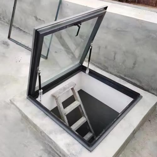 Trappe de toit de secours – Résistante aux intempéries avec panneau en verre pour espaces confinés, trou d'homme et caves