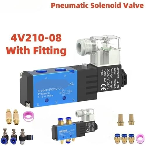 Válvula solenoide 4V210-08 soluciona pérdidas de presión con sus conectores rápidos de 8mm 3